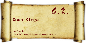 Onda Kinga névjegykártya