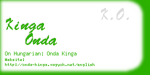 kinga onda business card